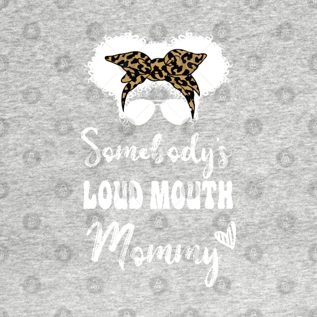 Groovy Afro Somebodys Loud Mouth Mamie, Leopard Bandana Sunglasses by WassilArt